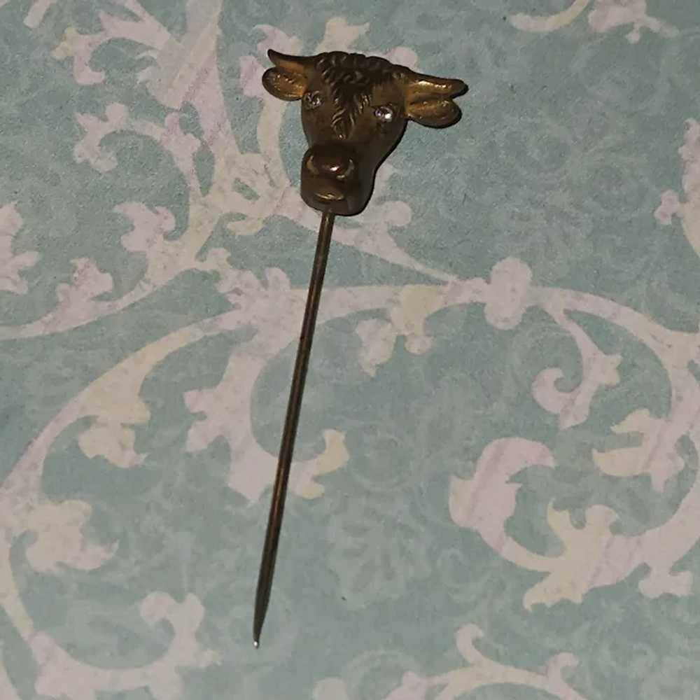 Collectible Bull Steer Cow Novelty Stickpin - image 2