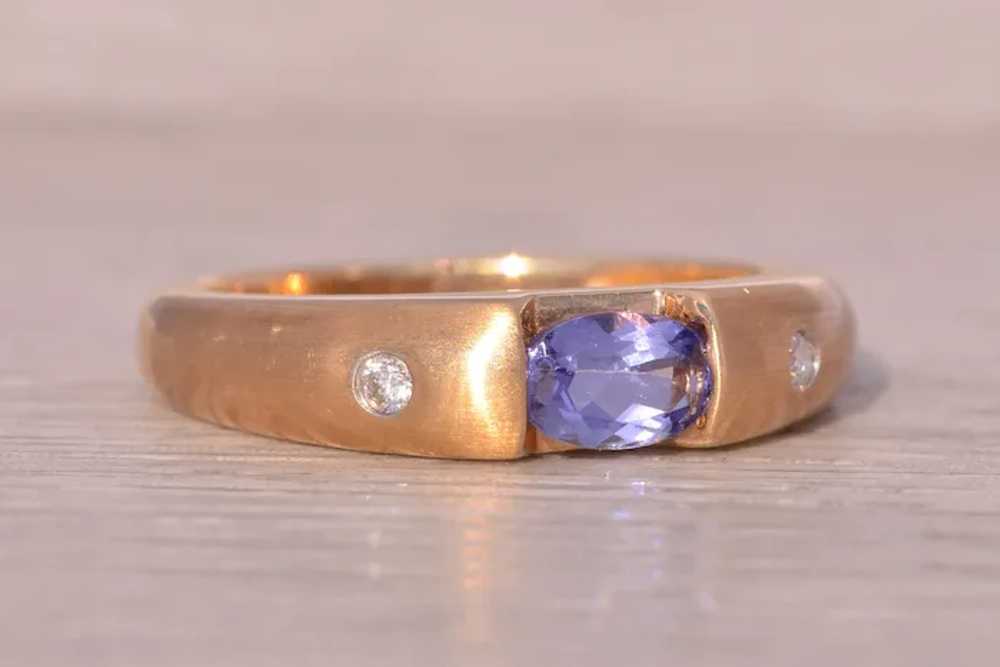 New Old Stock Vintage Tanzanite and Diamond Ring … - image 5