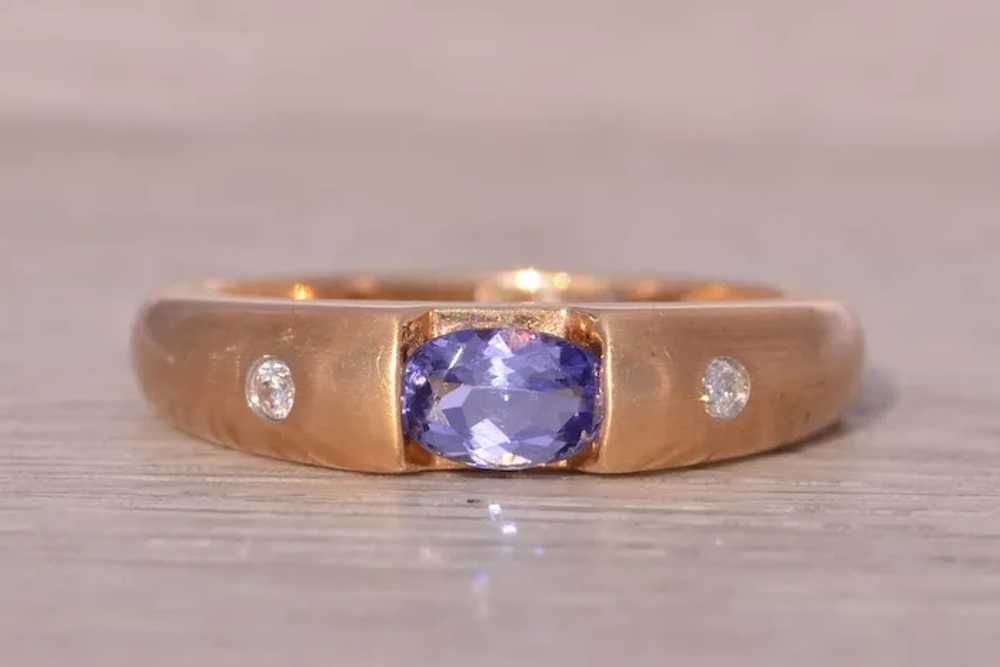 New Old Stock Vintage Tanzanite and Diamond Ring … - image 6