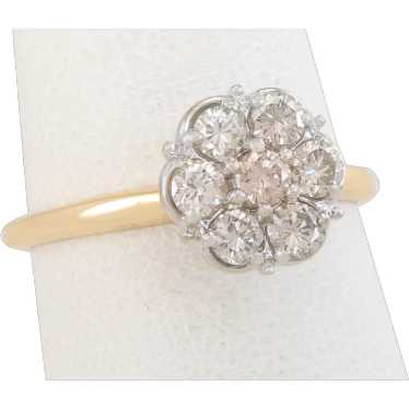 Antique .50ct Champagne Diamond 14K Two Tone Gold 