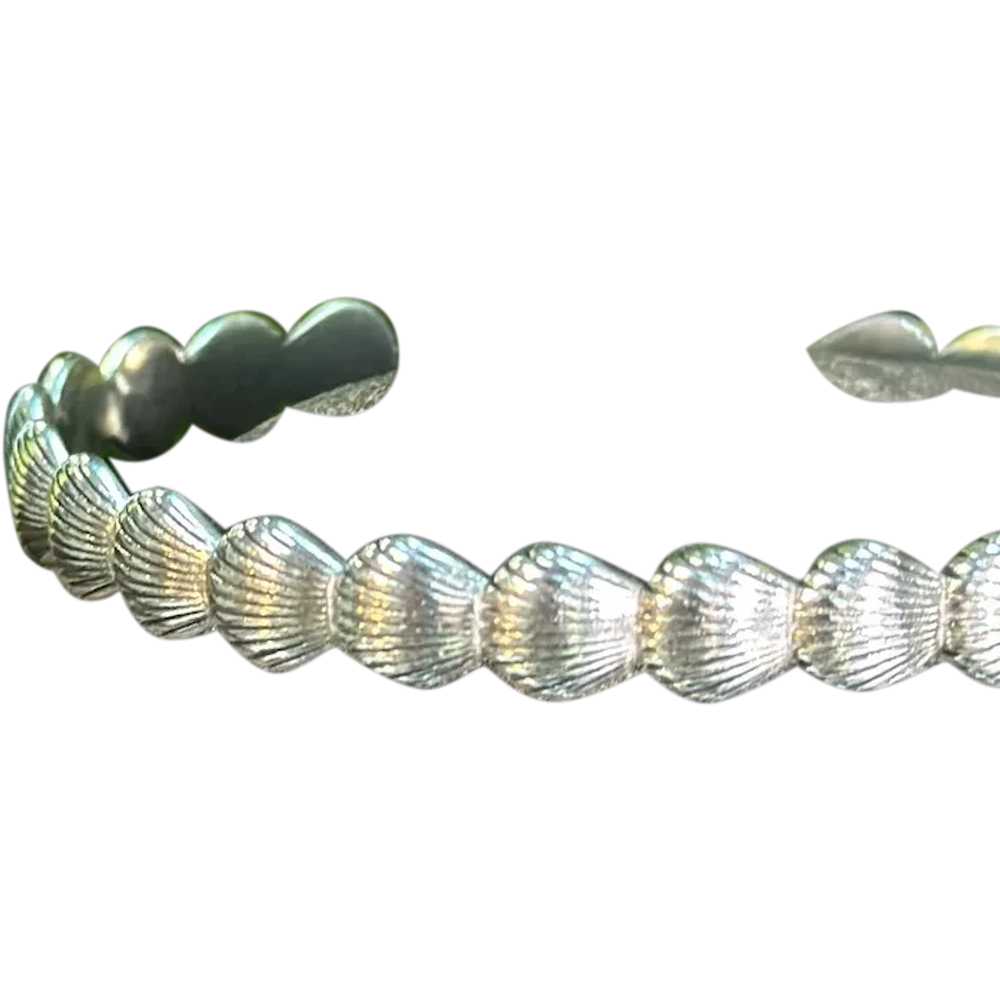 Sterling ‘shell’ cuff bracelet - image 1