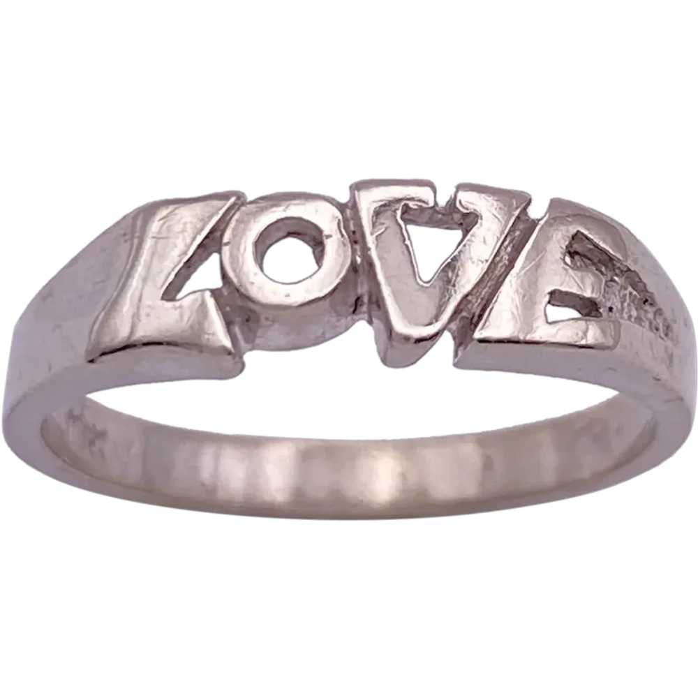 LOVE Ring 10K White Gold - image 1