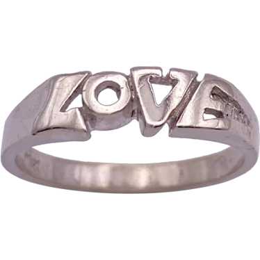 LOVE Ring 10K White Gold