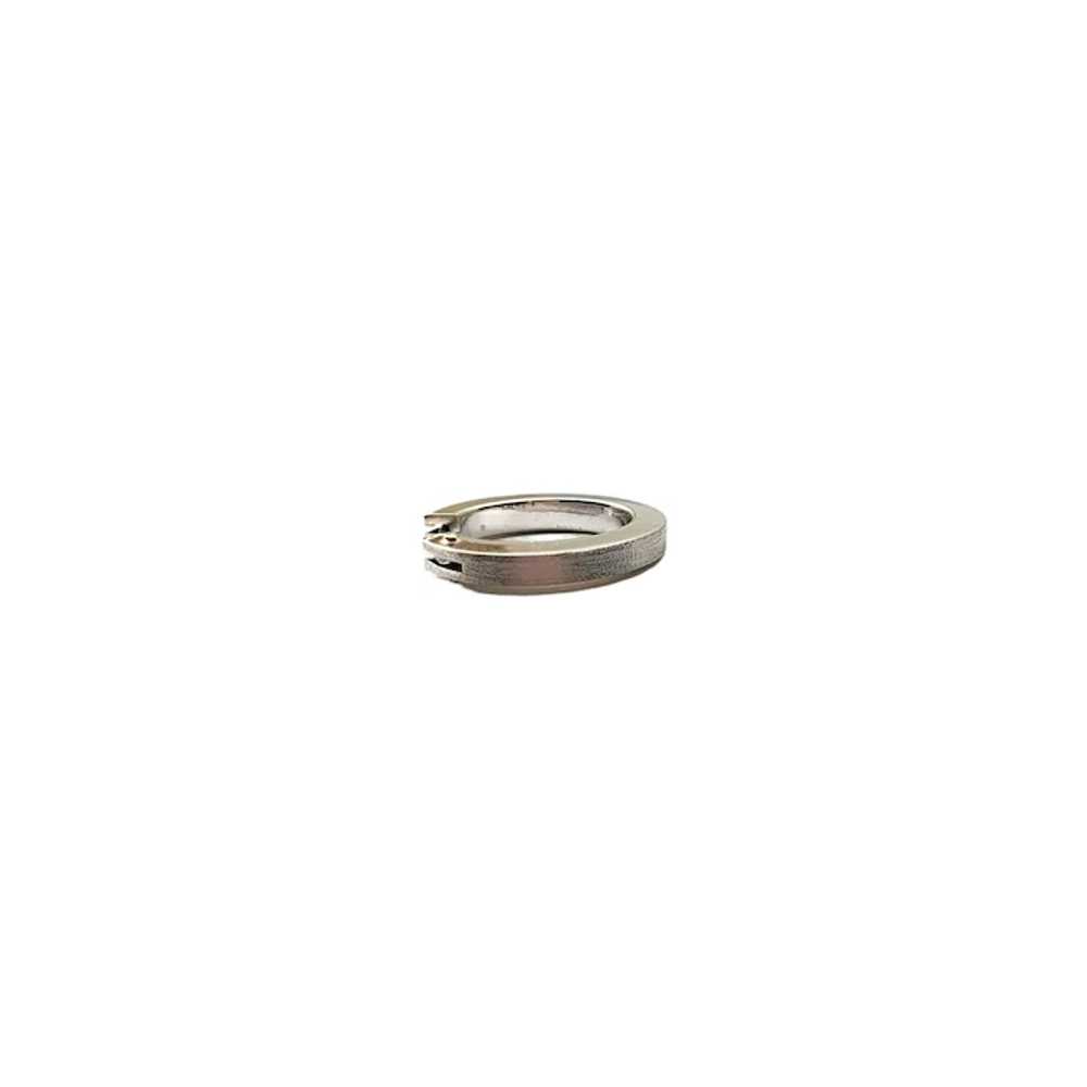 14K White Gold Oval Hammered Hoop Earrings #17016 - image 8
