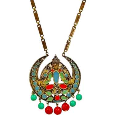 FLORENZA Etruscan Revival Necklace - Vintage Egyp… - image 1