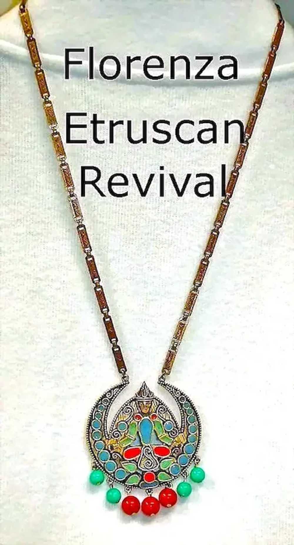 FLORENZA Etruscan Revival Necklace - Vintage Egyp… - image 3