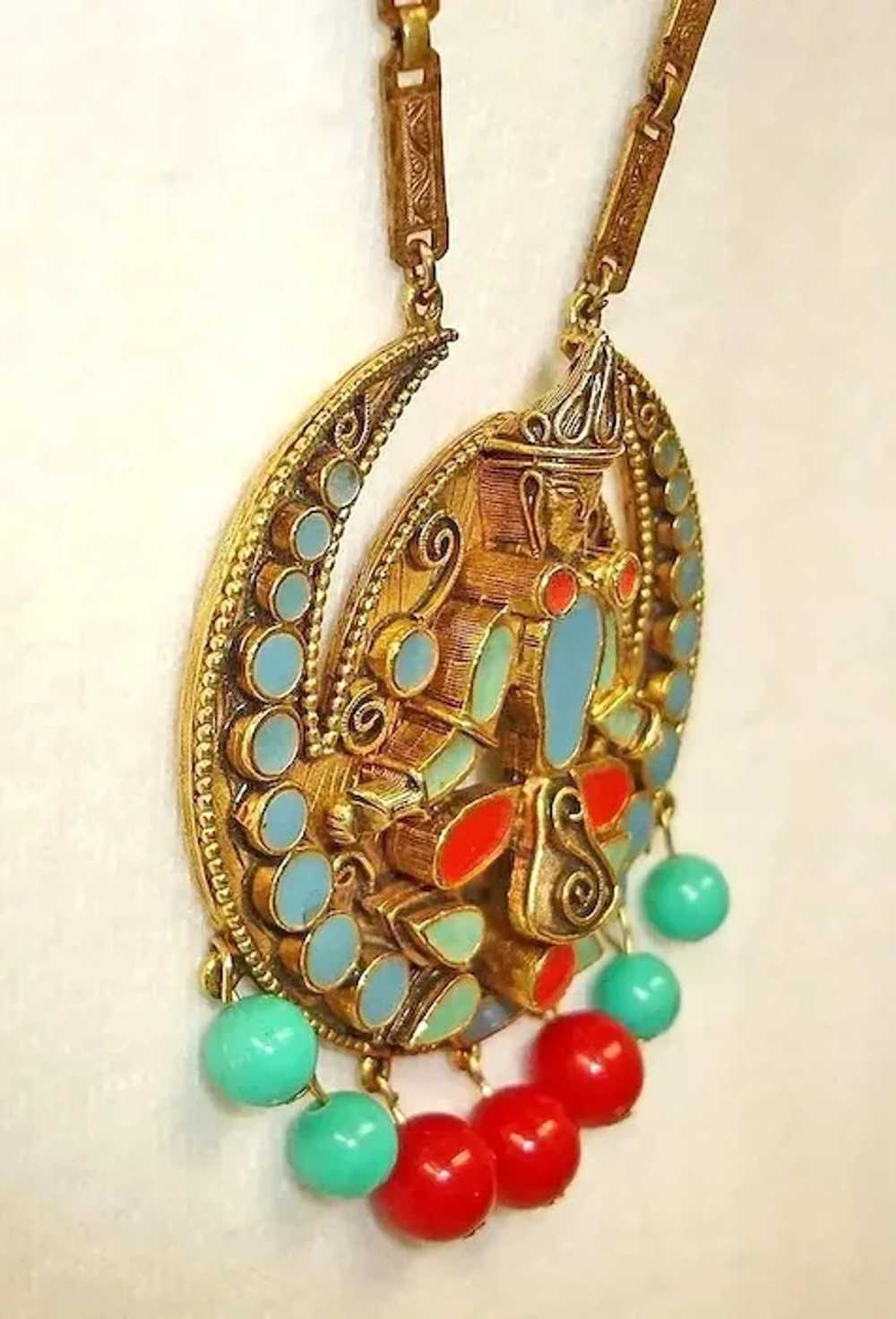 FLORENZA Etruscan Revival Necklace - Vintage Egyp… - image 8