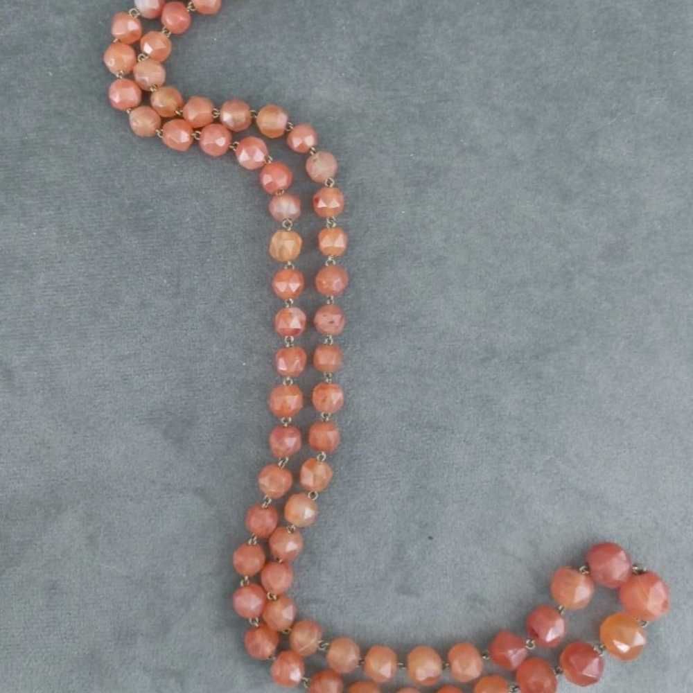 NecklaceAntique faceted carnelian gemstone bead n… - image 4