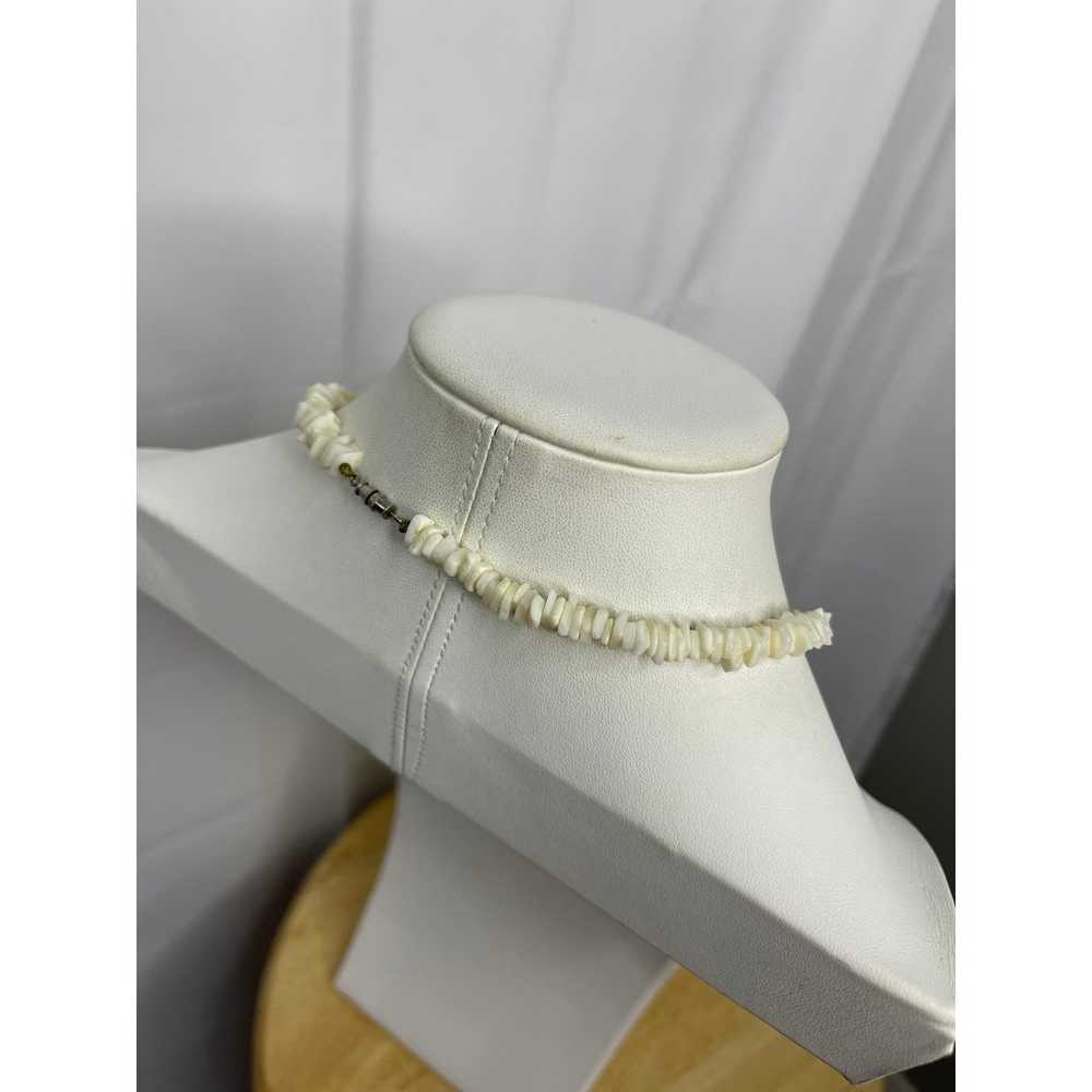 white necklace puca puka shell beaded costume fas… - image 8