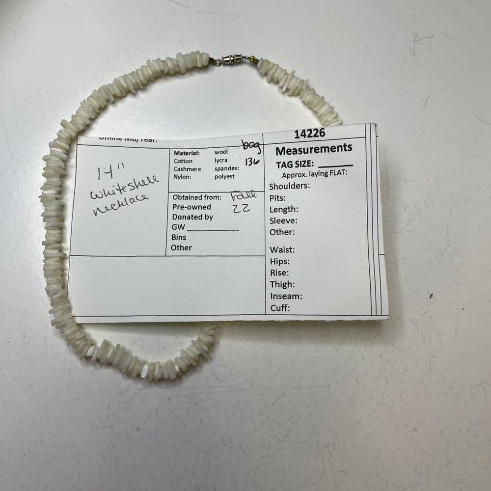 white necklace puca puka shell beaded costume fas… - image 9