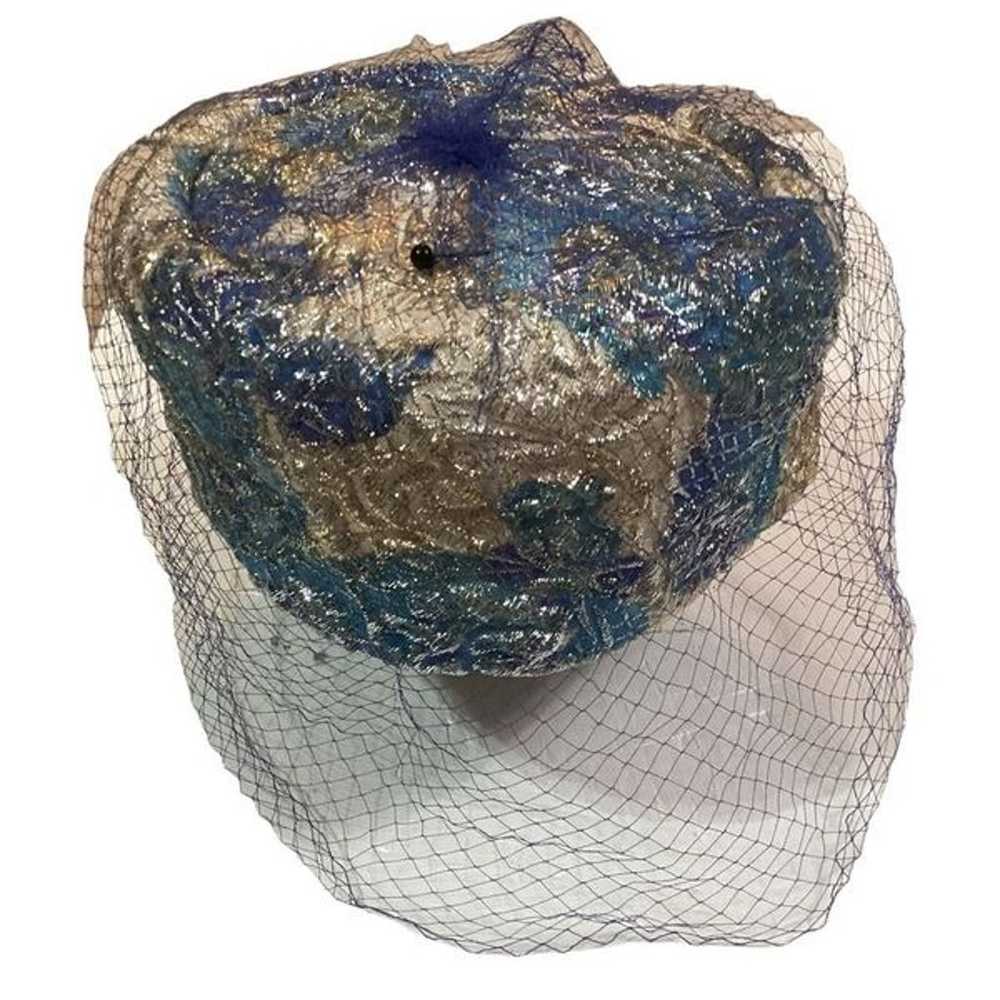 Vintage 1950s Pillbox Hat With Netting - image 5