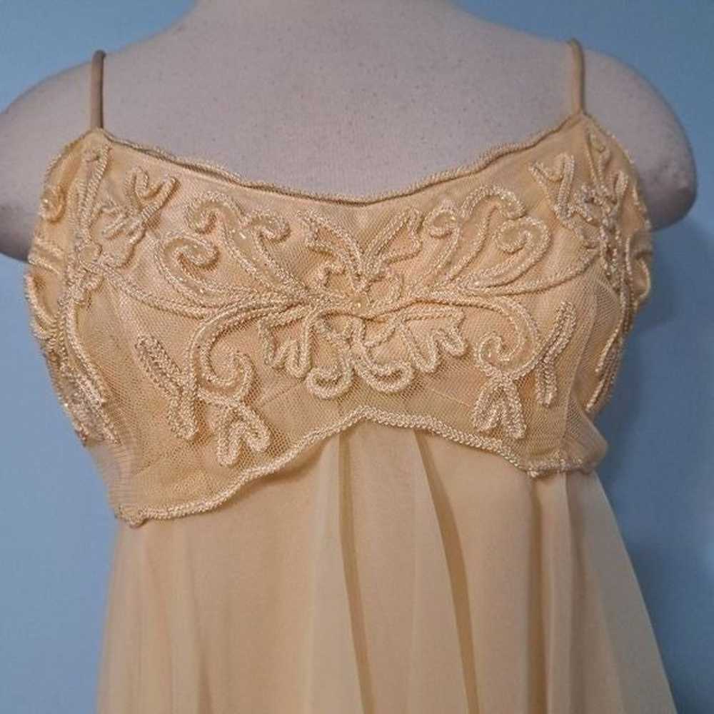 Loralie Lace Trim Chiffon Satin Dress Size 6 Yell… - image 10