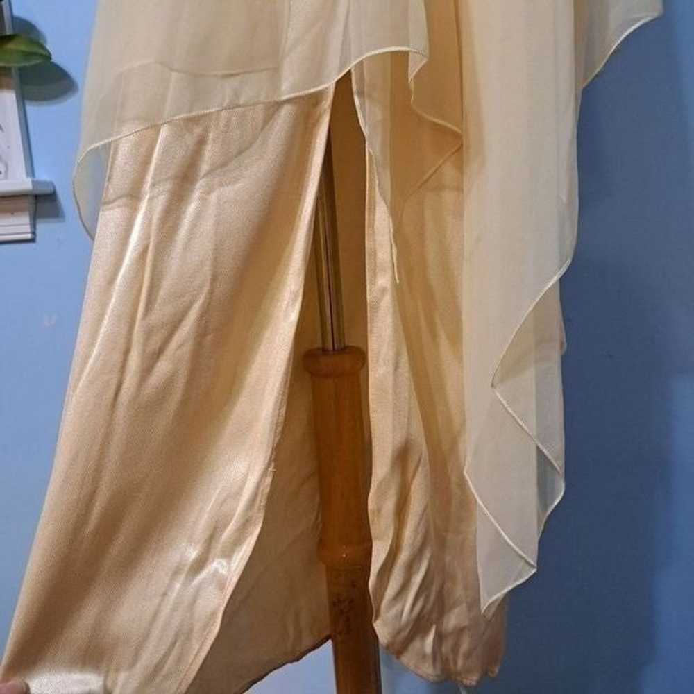 Loralie Lace Trim Chiffon Satin Dress Size 6 Yell… - image 11