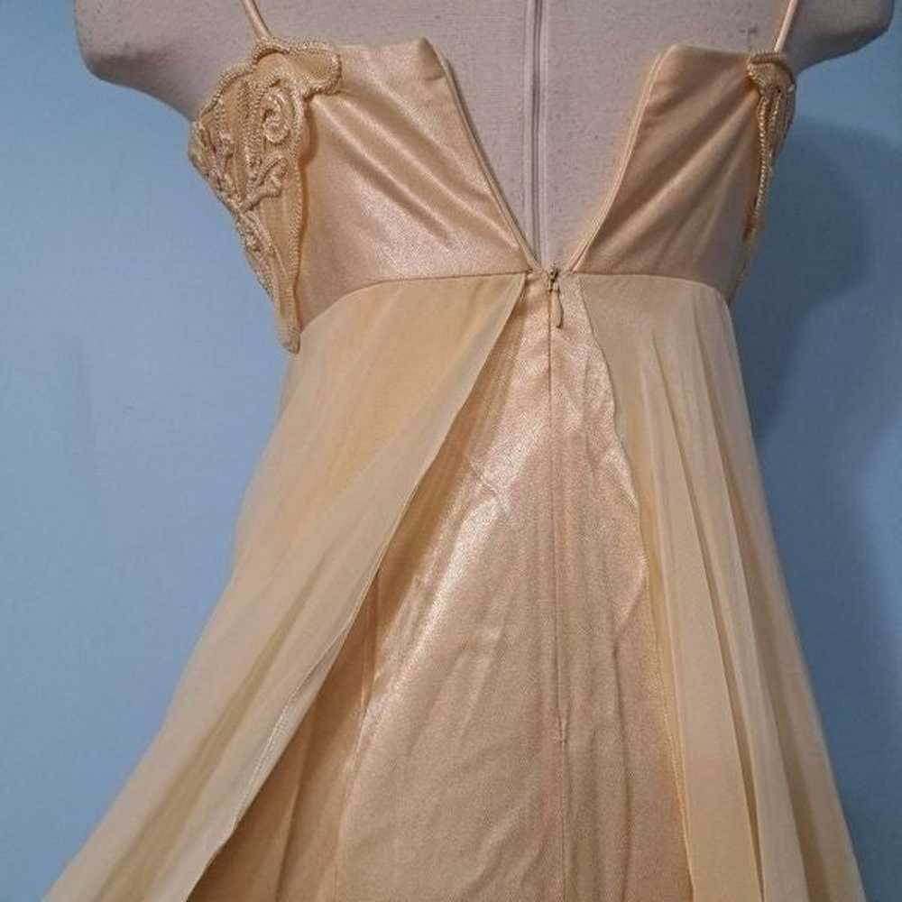 Loralie Lace Trim Chiffon Satin Dress Size 6 Yell… - image 12