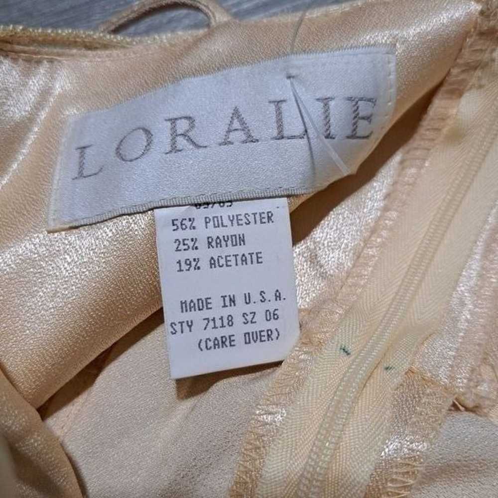 Loralie Lace Trim Chiffon Satin Dress Size 6 Yell… - image 4