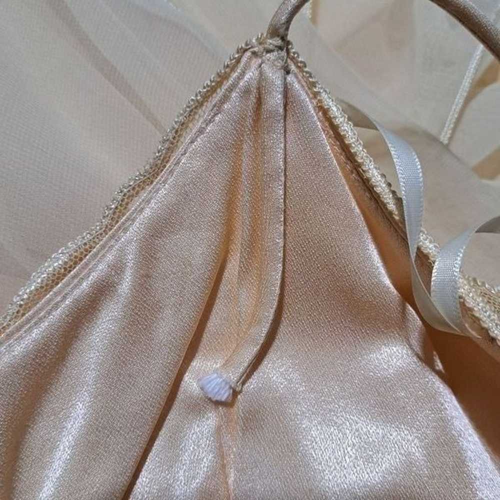 Loralie Lace Trim Chiffon Satin Dress Size 6 Yell… - image 8