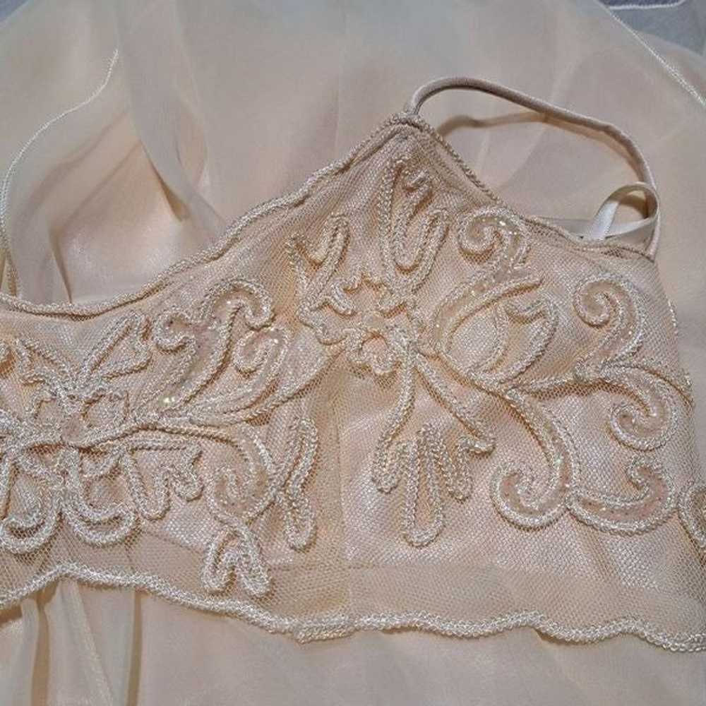 Loralie Lace Trim Chiffon Satin Dress Size 6 Yell… - image 9