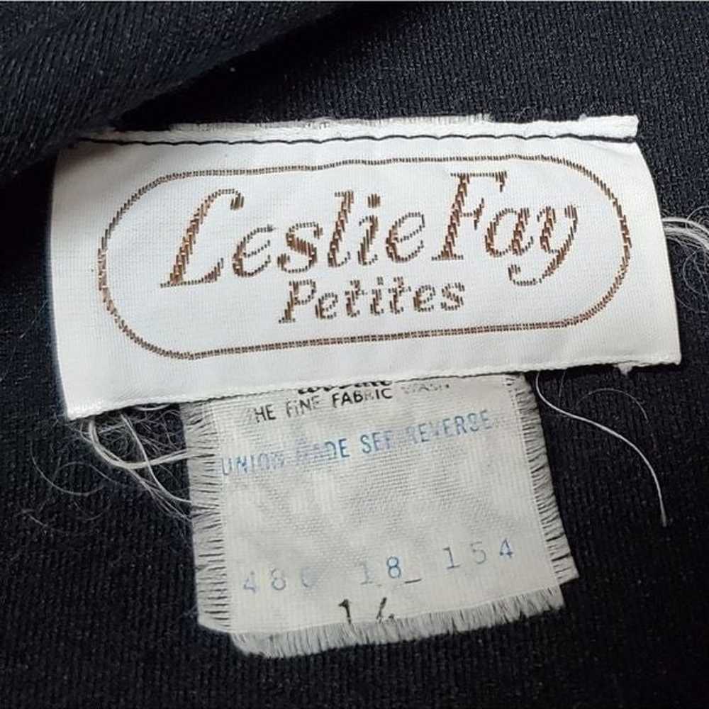 Vintage 70s Leslie Fay ILGWU Black Knit Long Slee… - image 9