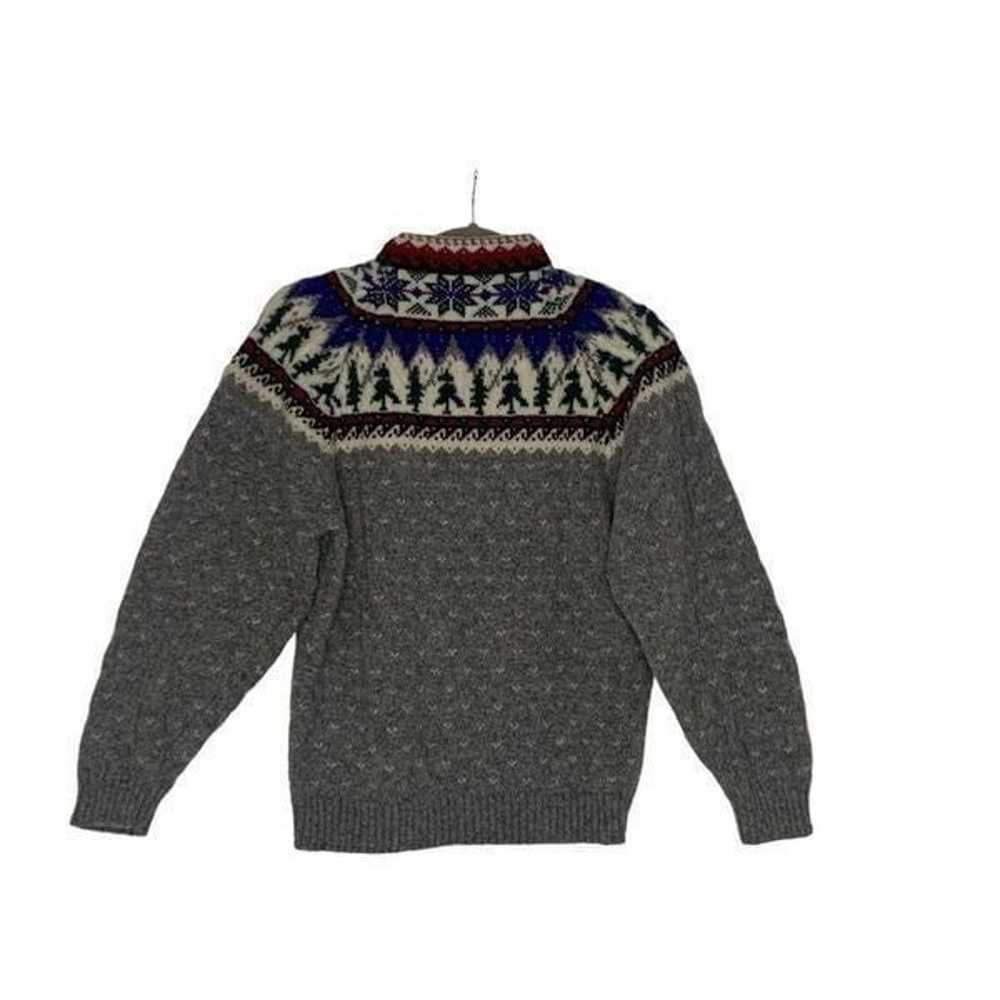 Eddie Bauer Vintage Grey Wool Ski Sweater | Size S - image 5