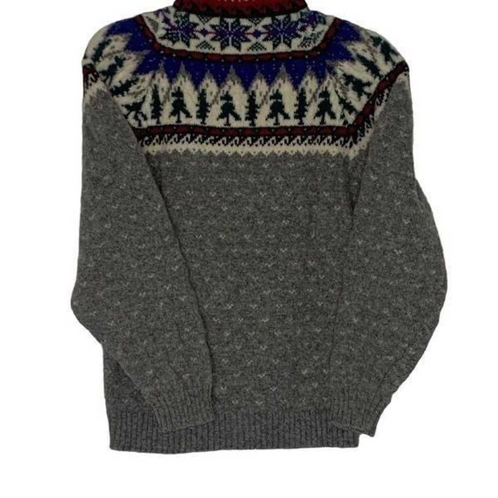 Eddie Bauer Vintage Grey Wool Ski Sweater | Size S - image 6
