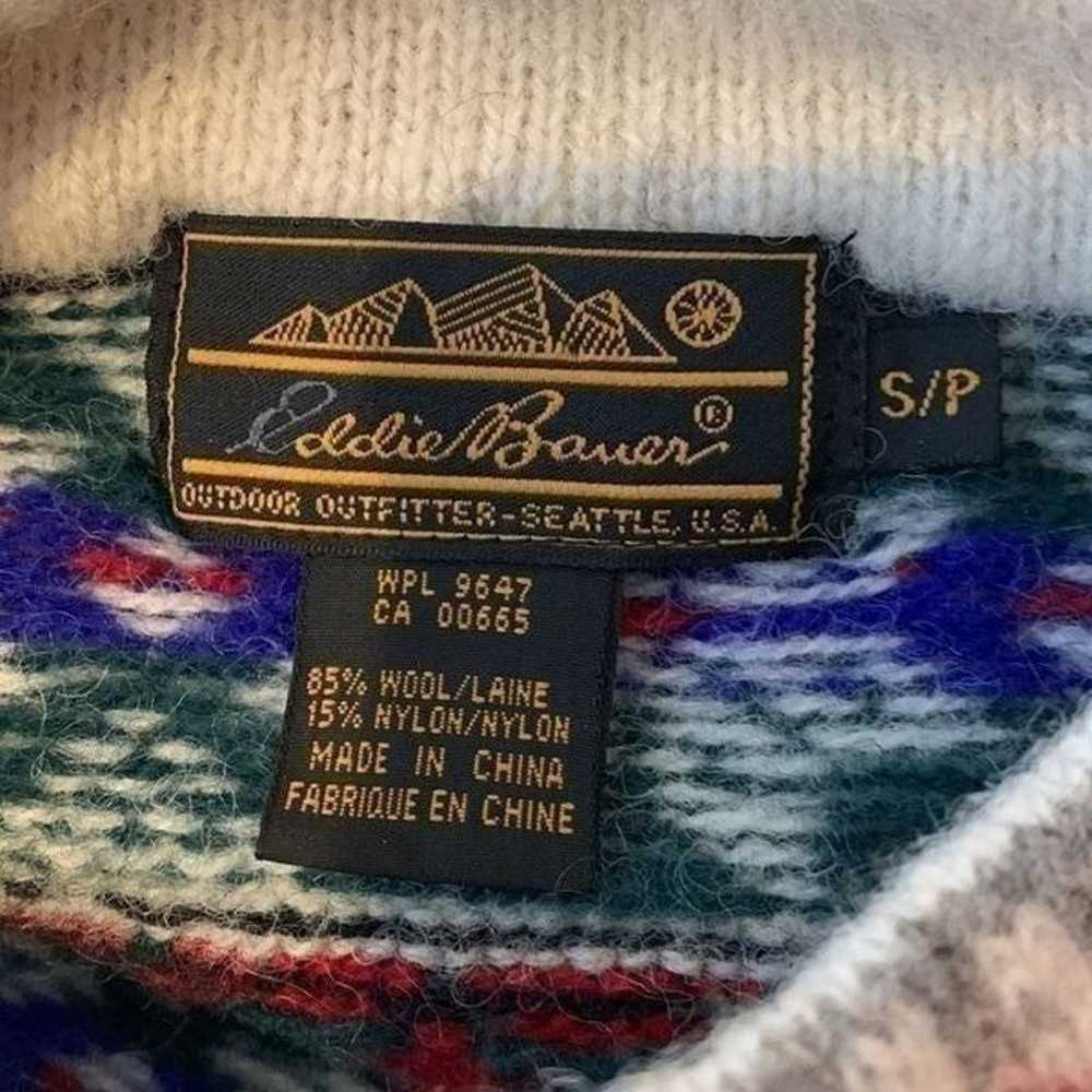 Eddie Bauer Vintage Grey Wool Ski Sweater | Size S - image 7