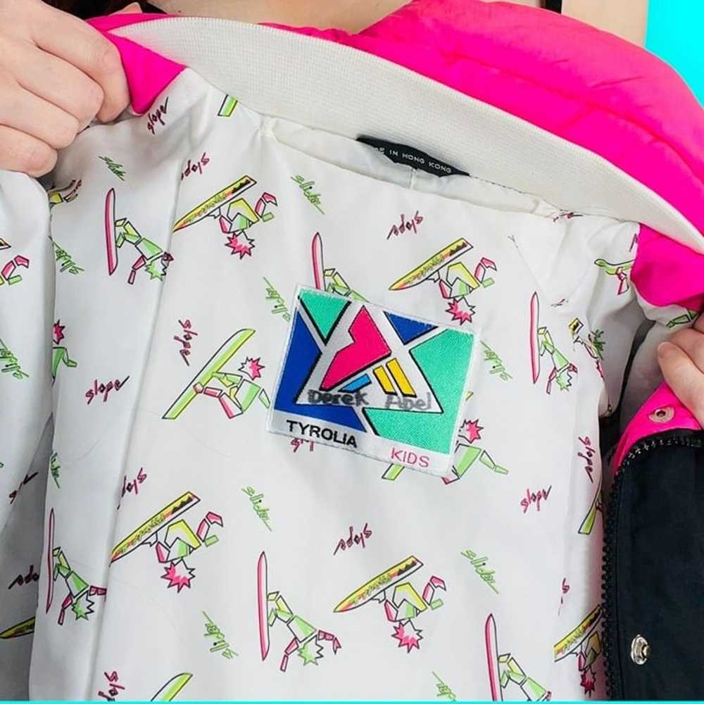 Vintage Tyrolia Neon Color Block Puffer Ski Jacke… - image 4
