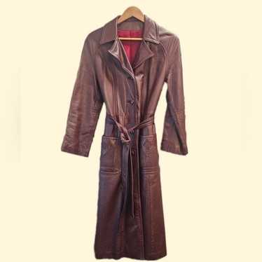 Vintage 70's Leather Trench Coat - image 1