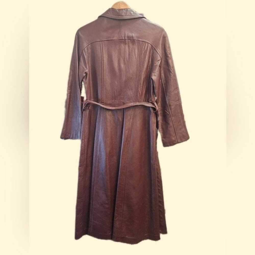Vintage 70's Leather Trench Coat - image 3
