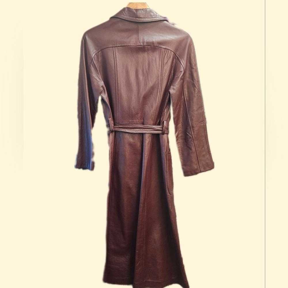 Vintage 70's Leather Trench Coat - image 4