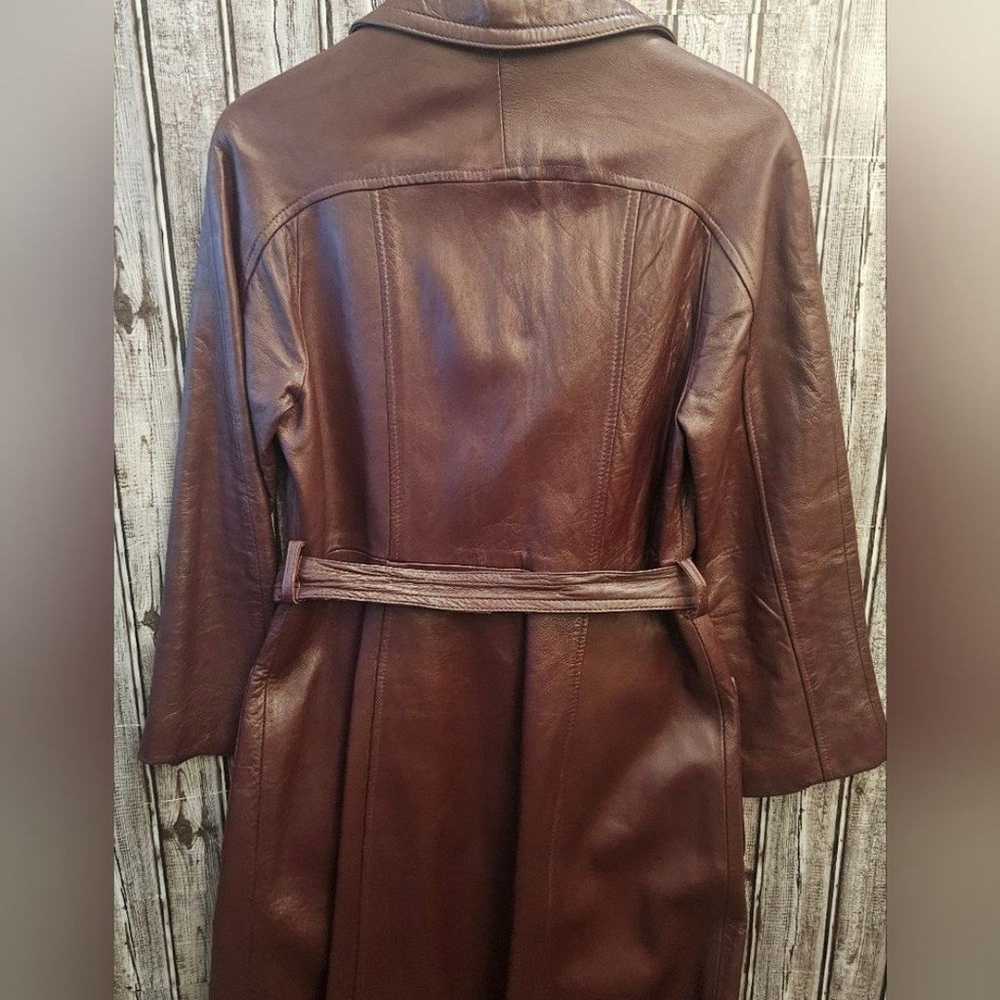 Vintage 70's Leather Trench Coat - image 6
