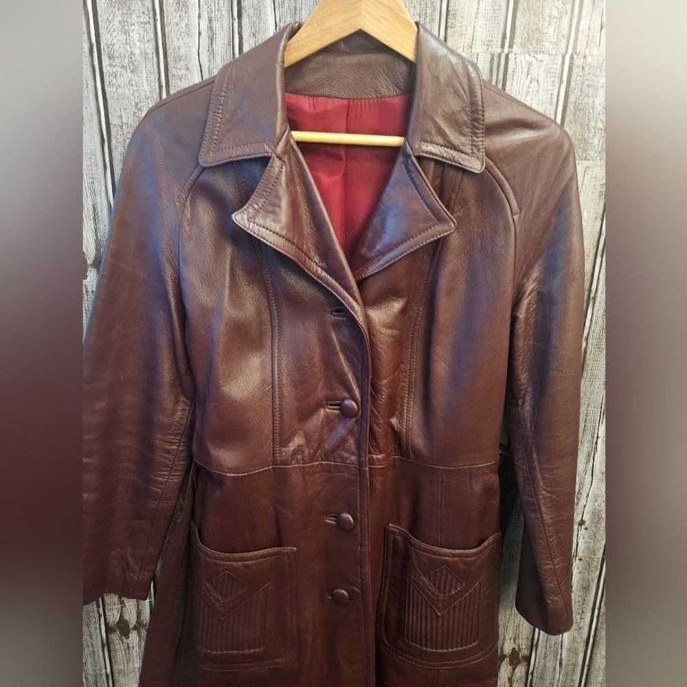 Vintage 70's Leather Trench Coat - image 9