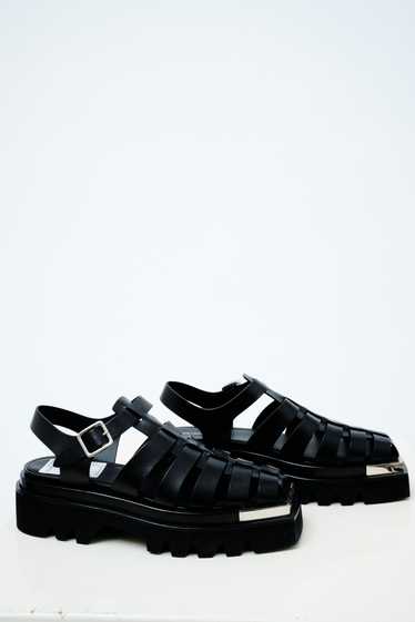 Caged Leather Sandals