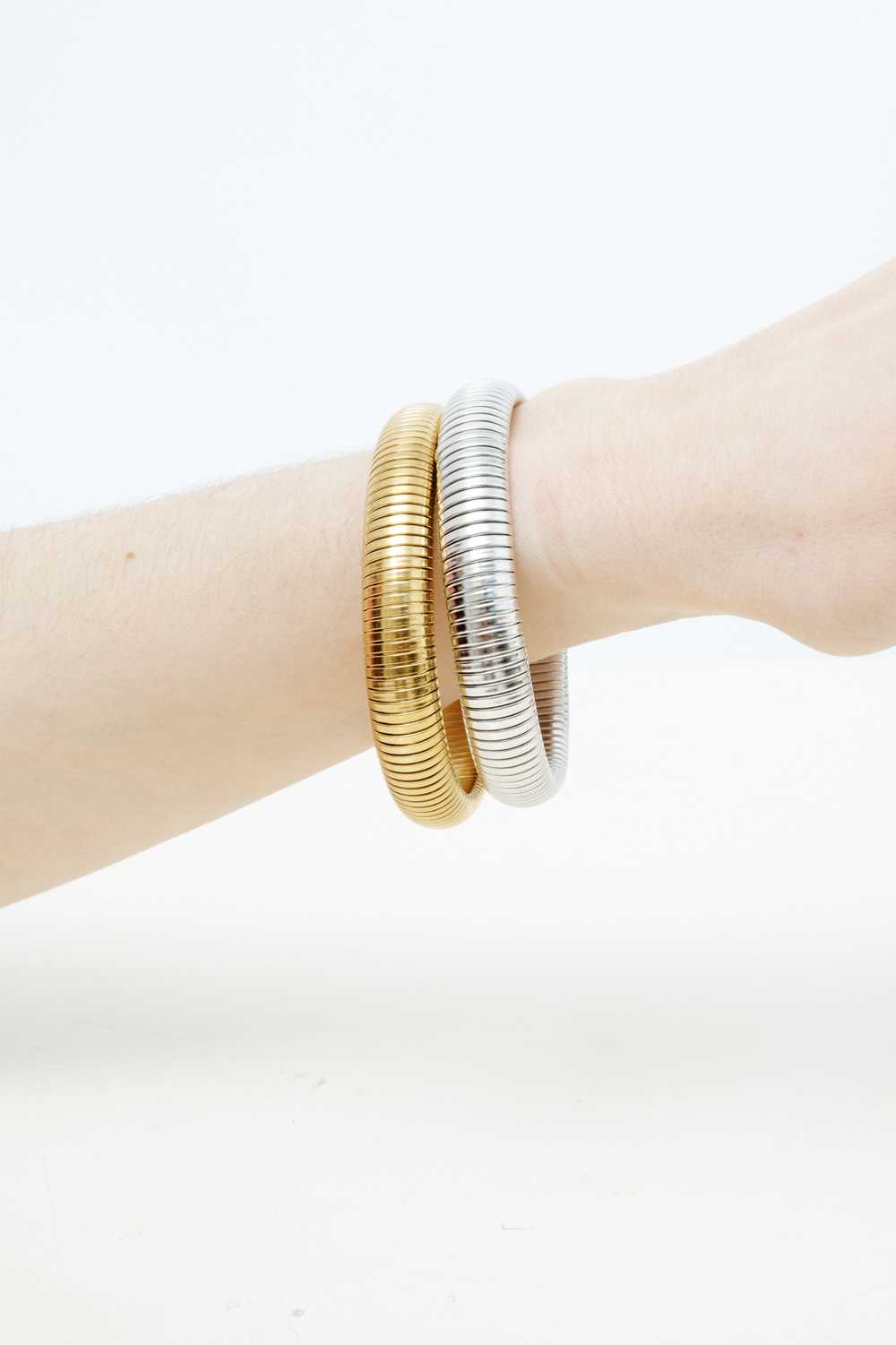 Large Gold-Tone Boa Bangle - image 2