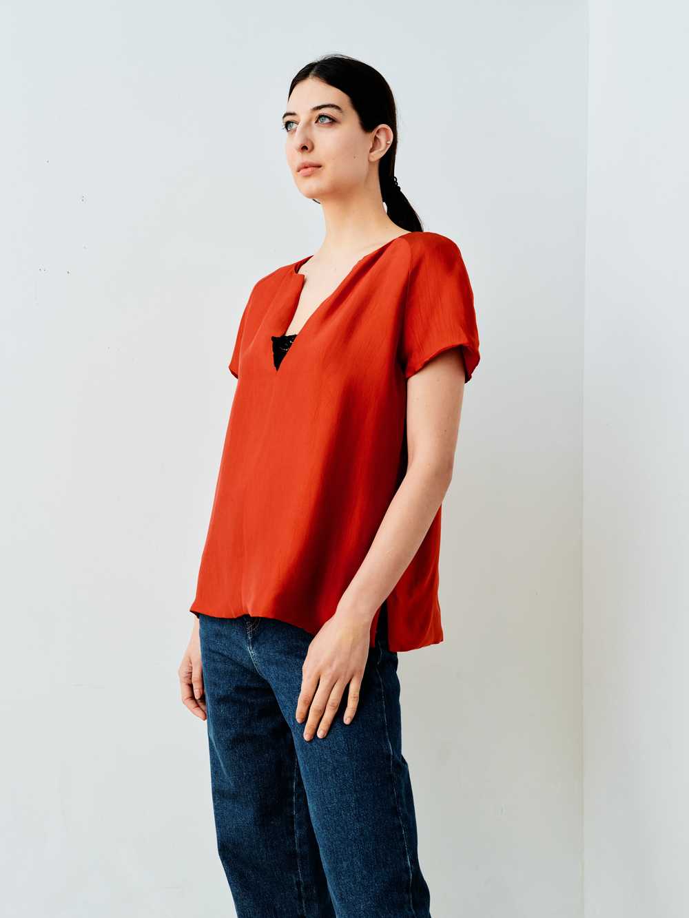 Red Silk Shirt - image 3