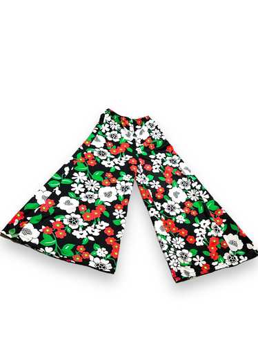 1970s Floral Flare Leisure Pants