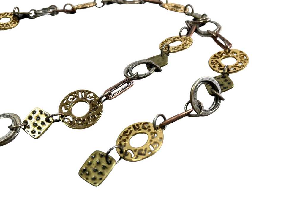 1990s Mixed Metal + Geometric Chain Belt - image 3