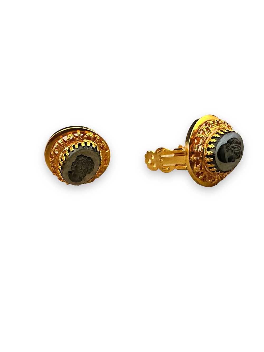 1990s Gold + Onyx Cameo - image 2