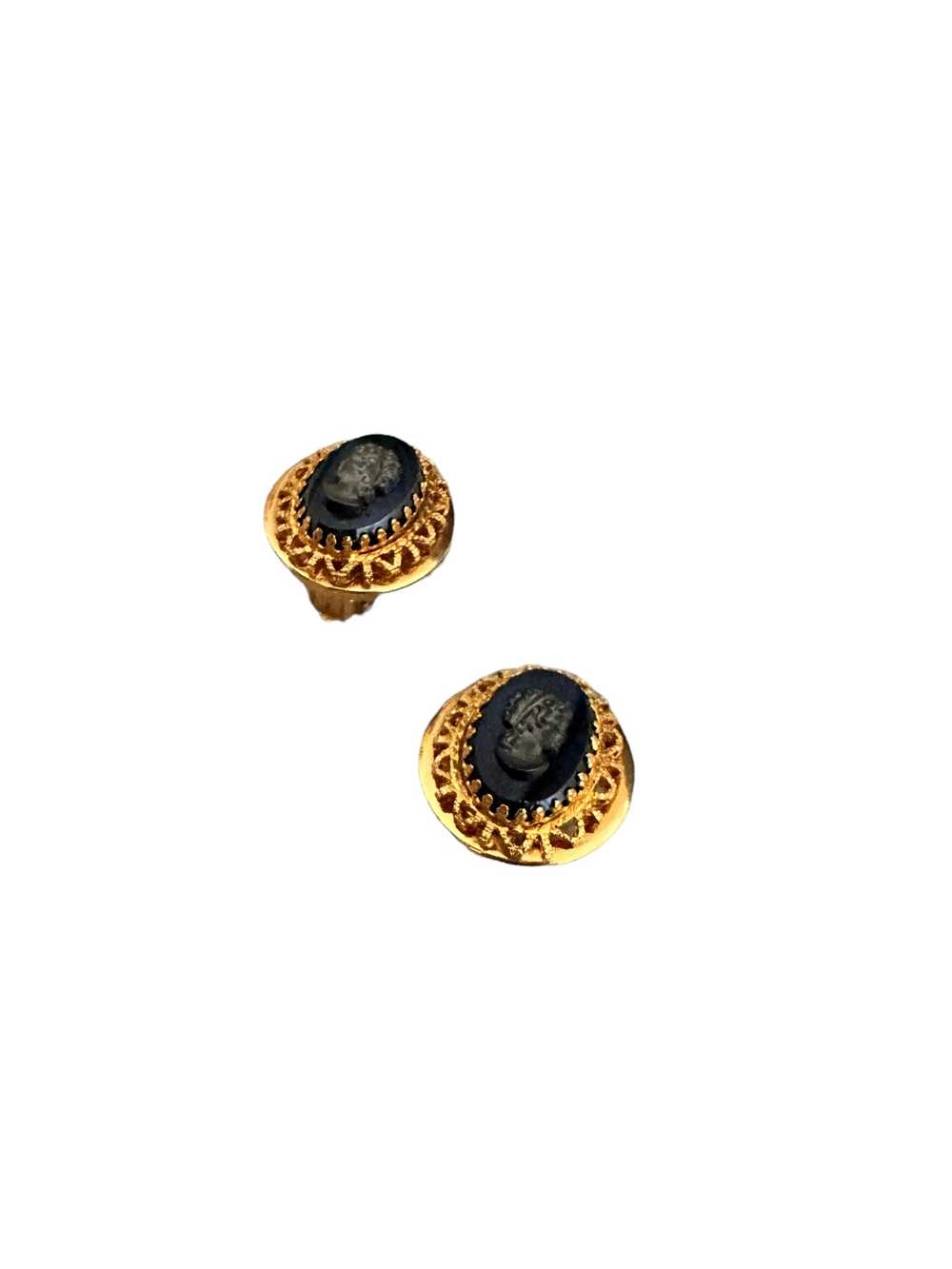 1990s Gold + Onyx Cameo - image 4