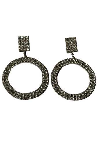 1990s Circular Rhinestone Earrings (Unsigned)