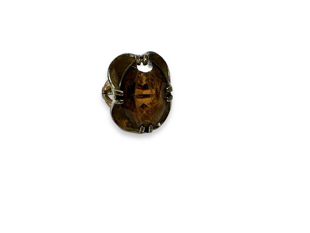 1970s Ring with Brown Stone - image 1