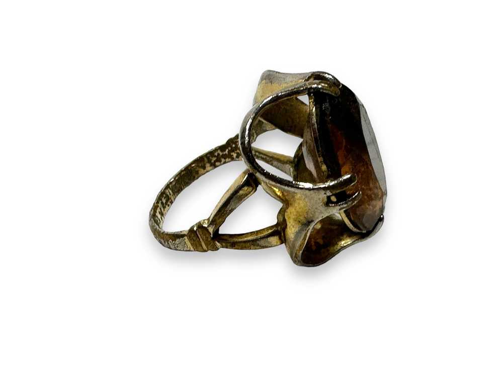 1970s Ring with Brown Stone - image 2