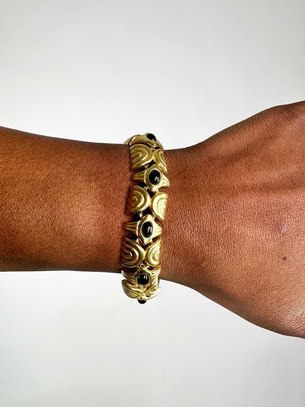 1980s/90s Gold and Onyx Bracelet - image 3