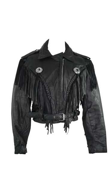 Chia Fringe Moto Leather Jacket