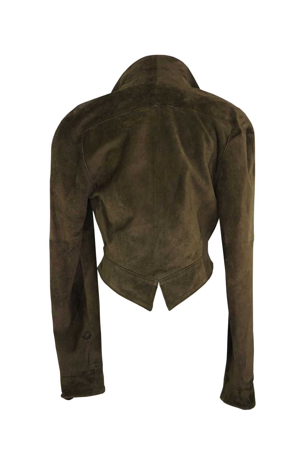 1970's Balenciaga Hunter Green Suede Crop Jacket - image 2