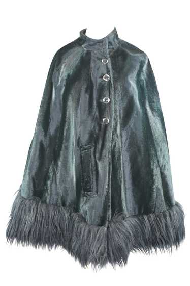 1960's Faux Fur Black Cape