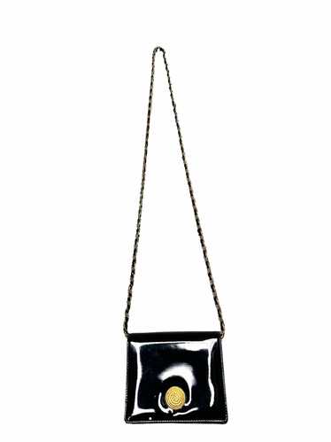 Monet Mini Black and Gold Patent Leather Bag (1990