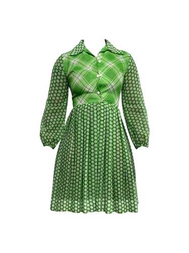 Vintage Green and White Polka Dot Dress (1960's)