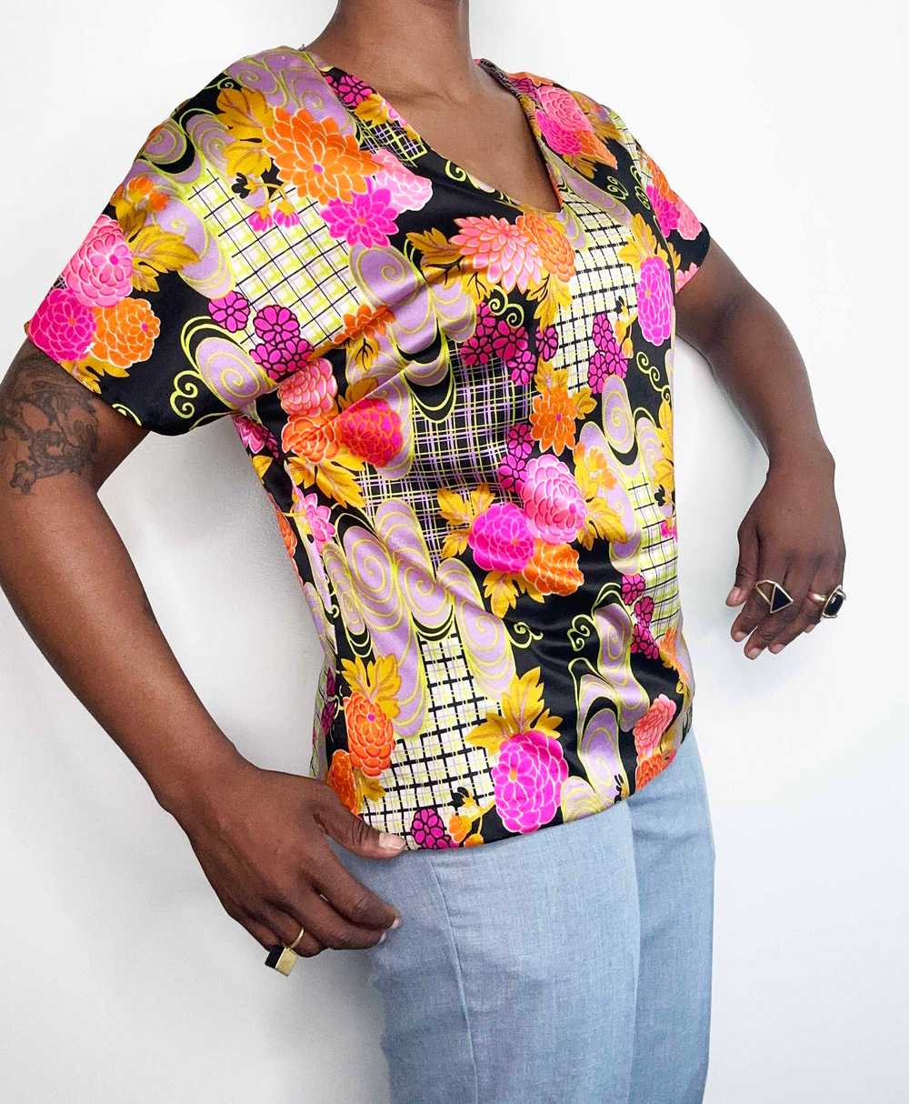 Vintage Hand Painted Short Sleeve Shirt (1970's) - image 3