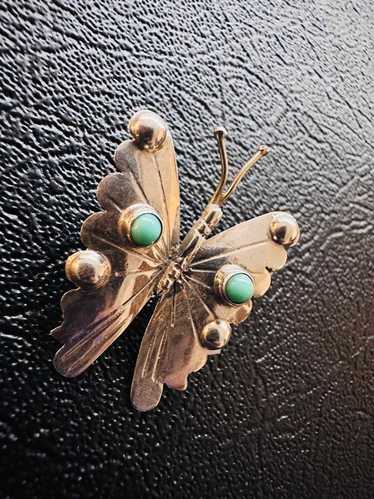 Vintage Signed Sterling Sliver Mini Butterfly Broo