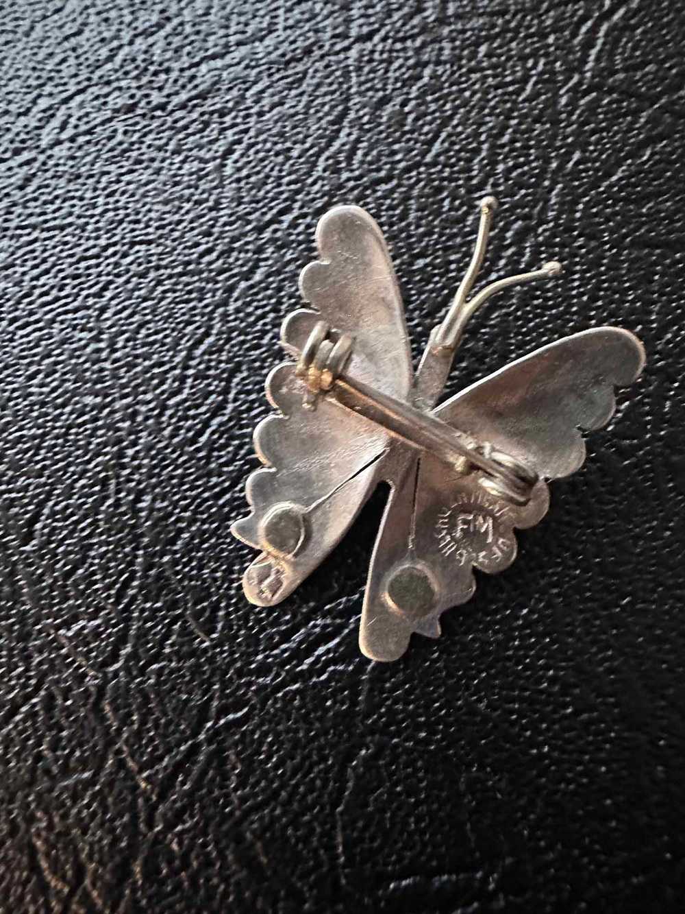 Vintage Signed Sterling Sliver Mini Butterfly Bro… - image 4